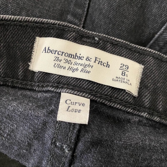 Abercrombie & Fitch Curve Love Ultra High Rise 90s Straight Jean - Ripped black - Picture 11 of 11